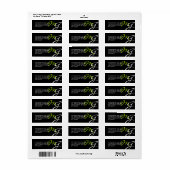 BLACK GREEN MODERN MONOGRAM ETIKET (Full Sheet)