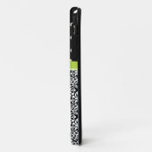 Black Green Monogrammed Damask Polka Dots Pattern Case-Mate iPhone Case (Achterkant/links)