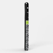 Black Green Monogrammed Damask Polka Dots Pattern Case-Mate iPhone Case (Achterkant/rechts)