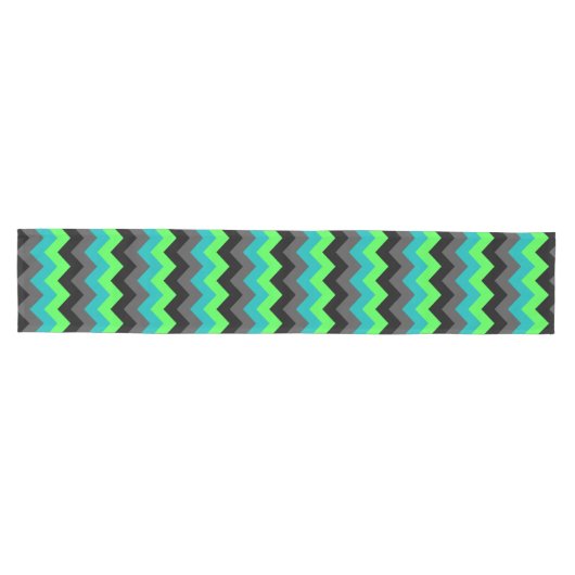 Black Green Ombre Chevrons Medium Table Runner Medium Tafelloper (Horizontaal)