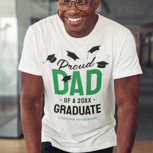 Black Green Proud Dad 2025 Afstuderen T-shirt
