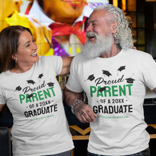 Black Green Proud Parent 2025 Afstuderen T-shirt