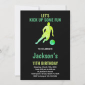 Black Green Runer Soccer Invitations Anniversaire (Devant)