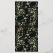 Black Greenery Botanical Eucalyptus Modern Wedding Menu (Achterkant)