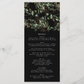 Black Greenery Botanical Eucalyptus Modern Wedding Menu (Voorkant)