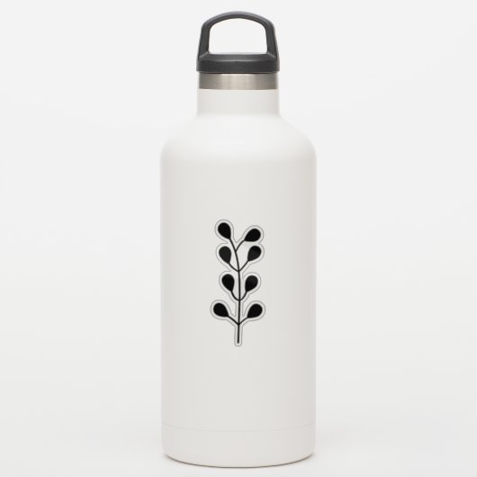 Black Greenery Branch Cutom Cut Transparent Sticker (Waterfles)