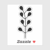 Black Greenery Branch Cutom Cut Transparent Sticker (Vel)