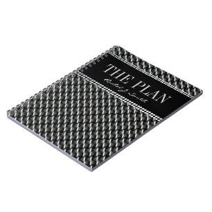 Black Grek Dark Textile Motif Carnet personnalisé