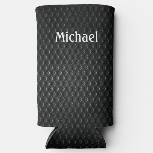 Black & Grey Add Jouw naam Tall Seltzer Koelbox (Voorkant)