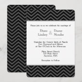 Black Grey Blanc Chevron Invitations de mariage (Devant / Derrière)
