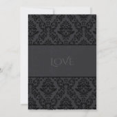 Black & Grey Damask Uitnodigingen (Achterkant)