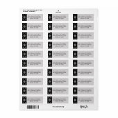 Black Grey Glitter Snowflakes Return Address Label (Full Sheet)