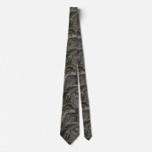 Black Grey Gold Marble Agate Strata Pattern-Mannen Stropdas (Voorkant)
