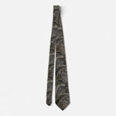 Black Grey Gold Marble Agate Strata Pattern-Mannen Stropdas (Achterkant)
