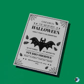 Black & Grey  Halloween feest Kaart