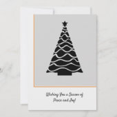 Black & Grey Kerstboom Zakelijke vakantie Kaart (Voorkant)