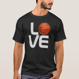Black Grey Love Basketball Jeu Sport TShirt