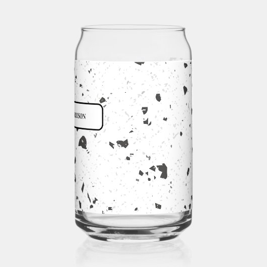 Black & Grey Micro Chips Retro Terrazzo Pattern (Gauche)