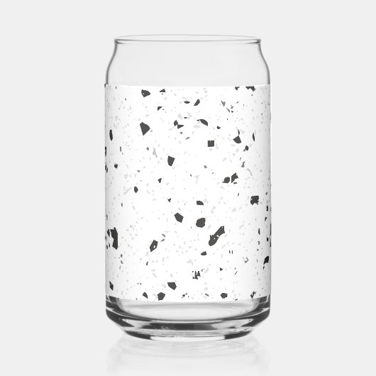 Black & Grey Micro Chips Retro Terrazzo Pattern Blikvorm Glas (Achterkant)