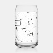 Black & Grey Micro Chips Retro Terrazzo Pattern Blikvorm Glas (Links)