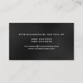 Black Grey Modern Monogram Manager Visitekaartje (Achterkant)