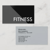 Black Grey Moderne Carte de visite Sport professio (Devant / Derrière)