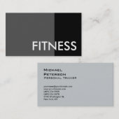 Black Grey Moderne Carte de visite Sport professio (Devant / Derrière)