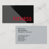 Black Grey Moderne Carte de visite Sport professio (Devant / Derrière)
