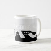 Black Grey moderne Nom professionnel Café Mug (Devant droit)