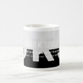 Black Grey moderne Nom professionnel Café Mug (Centre)