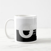 Black Grey moderne Nom professionnel Café Mug (Gauche)