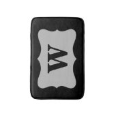 Black Grey Monogram Initiaal Home Decorative Badmat (Voorkant Verticaal)