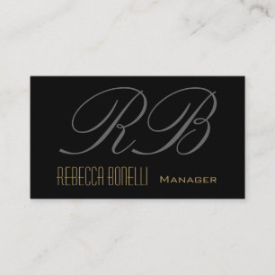 Black Grey Monogram Manager Visitekaartje
