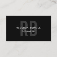 Black Grey Monogram Manager Visitekaartje