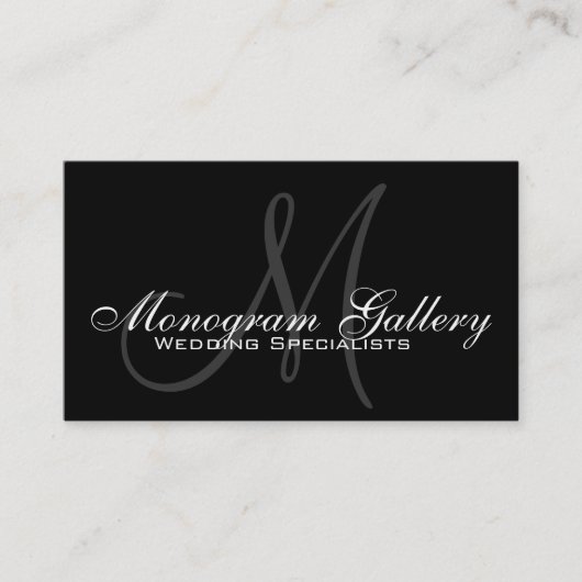 Black Grey Monogram Visitekaartje (Voorkant)