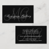 Black Grey Monogram  Visitekaartje (Voorkant / Achterkant)
