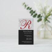 Black Grey Monogram Wall Brick Visitekaartje (Staand voorkant)