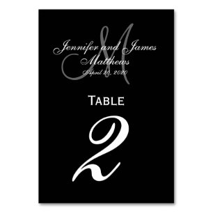 Black Grey Monogram Weddenband Kaart