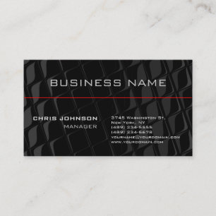 Black Grey Motif Red Line Carte de visite tendance