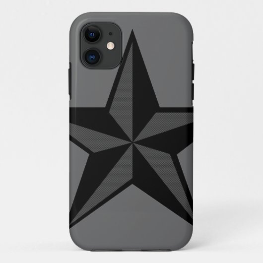 Black & Grey Nautical Star iPhone 5 Hoesje (Achterkant)