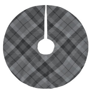 Black Grey Pset Stripes Tartan Patroon Kerstboom Rok