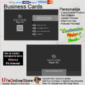 Black & Grey QR Code Carte de visite 25 Pack de 10