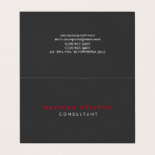 Black Grey Red Professional Modern minimalistisch Visitekaartjes (Buitenkant ongevouwen)