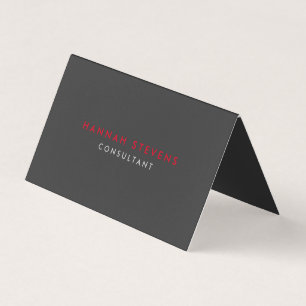 Black Grey Red Professional Modern minimalistisch Visitekaartjes