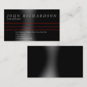 Black Grey Simple Moderne Carte de visite élégant (Devant / Derrière)