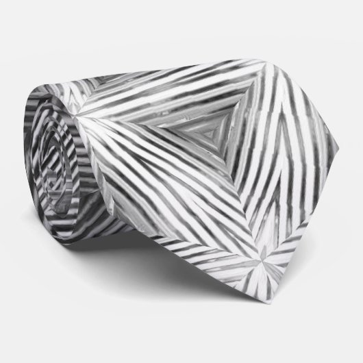 Black Grey Star Pattern Stropdas (Opgerold)