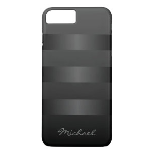 Black Grey Stripes Pattern Mannen iPhone 8 Plus / 7 Plus Hoesje