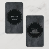 Black Grey Texture Modern Plain Professional Visitekaartje (Voorkant / Achterkant)