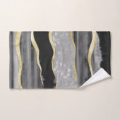Black Grey White Agate Gold Stripe Glam #1 #gem Bad Handdoek (Handdoek)
