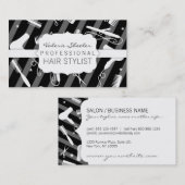 Black Grey & White Hair Salon Tools Visitekaartje (Voorkant / Achterkant)